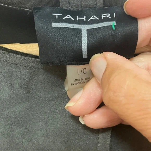 Tahari Charcoal Button-Up Trench Coat - Picture 2 of 8